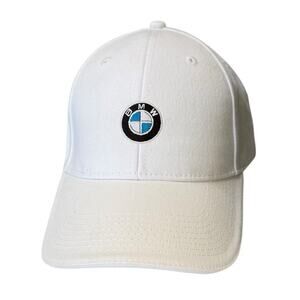 BMW Lifestyle Hat Mens OS White Embroidered Logo Adjustable Strapback Car Driver